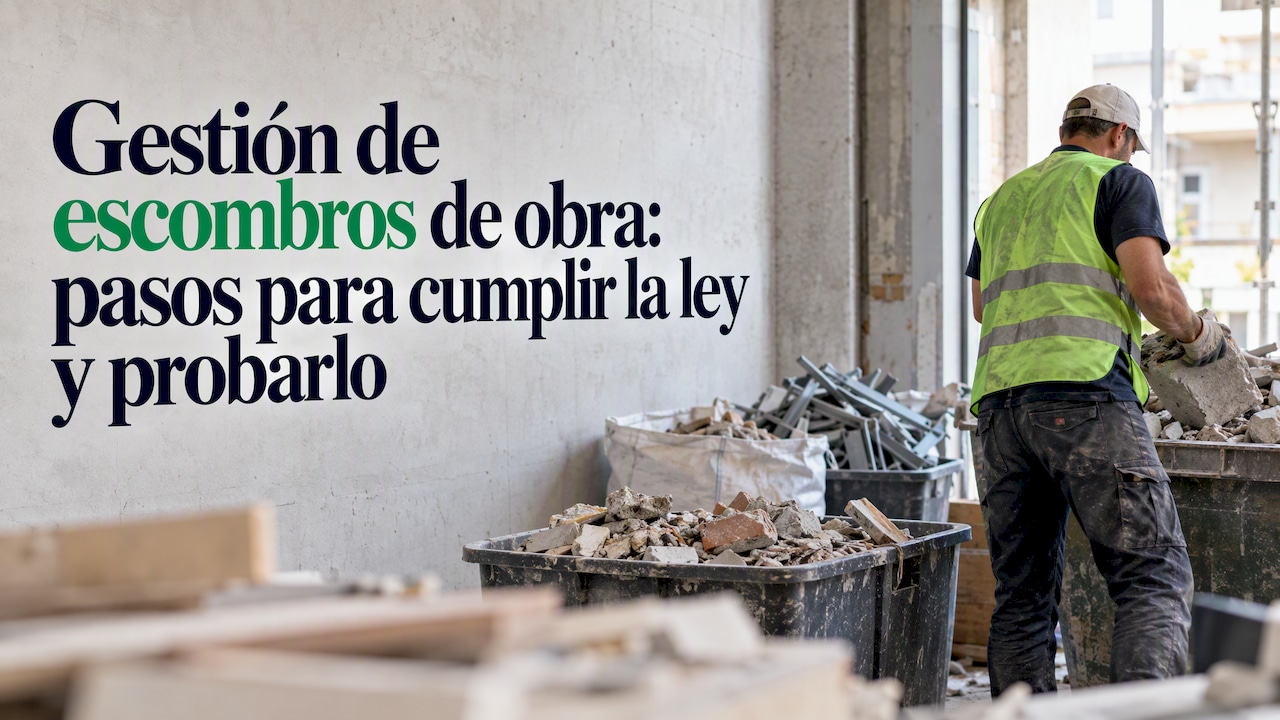 Gestión de escombros de obra: pasos para cumplir la ley y probarlo