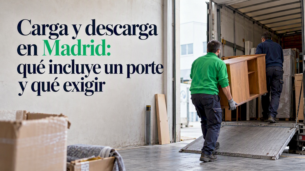 Carga y descarga en Madrid: qué incluye un porte y qué exigir