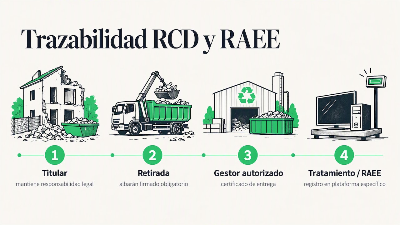 Seguimiento de RCD y RAEE hasta su tratamiento final